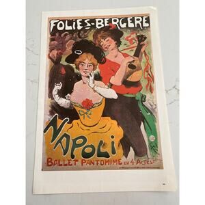 Folies Bergère, Napoli, Le Timbre d'Or, Music Hall Posters, Book Page, Paris,